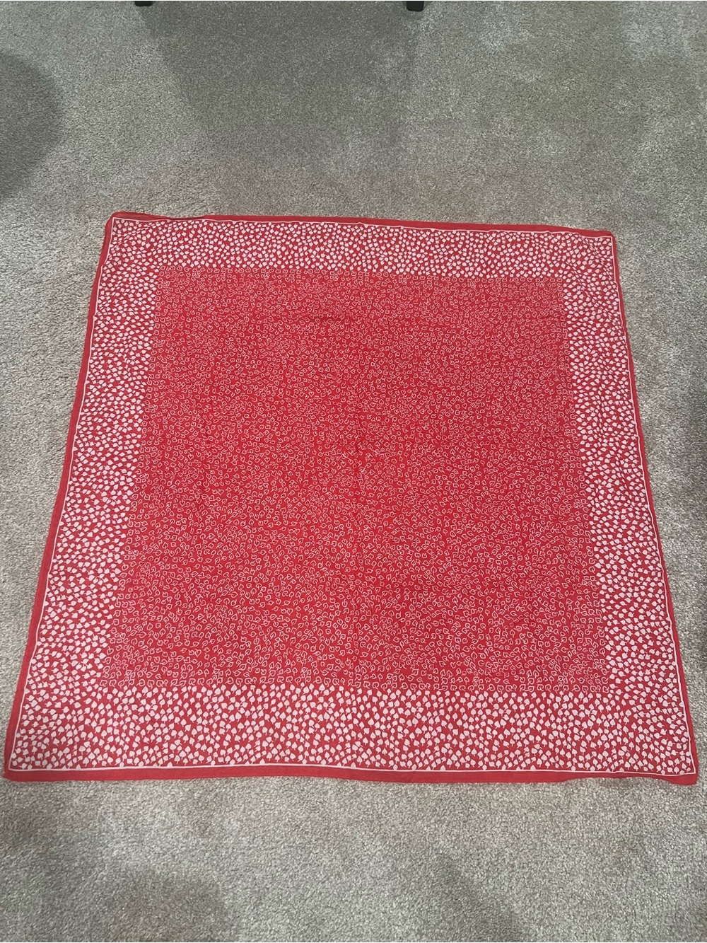 Vintage Red and White Heart Leaf Scarf